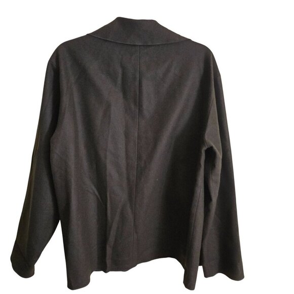 Ralph Lauren Black Label Vintage Wool Blend Dark Olive Open Front Unique Jacket - Picture 3 of 6